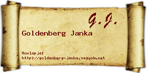 Goldenberg Janka névjegykártya